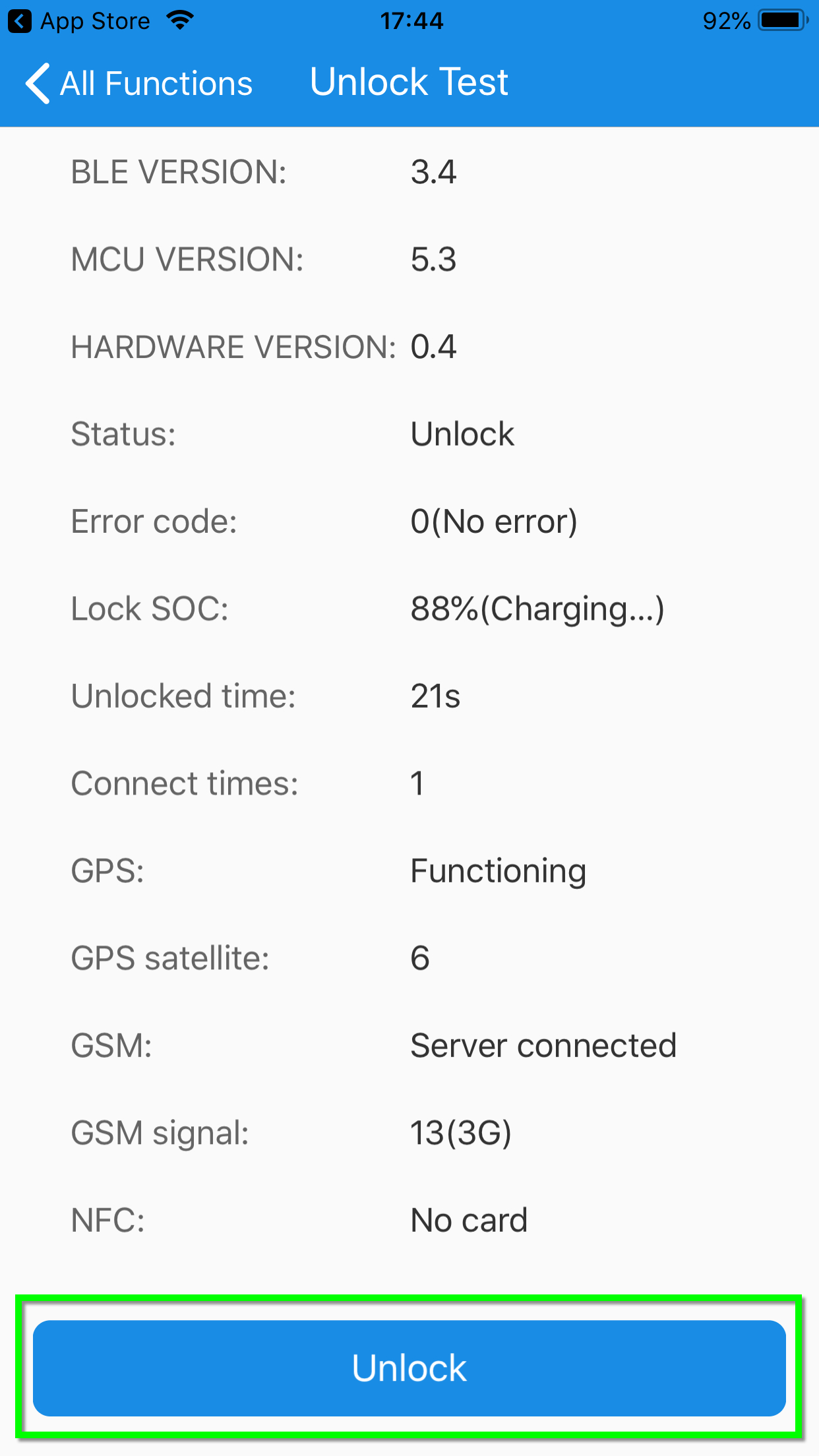 Unlock test